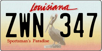 LA license plate ZWN347
