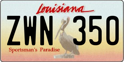 LA license plate ZWN350