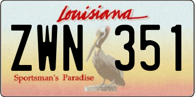 LA license plate ZWN351