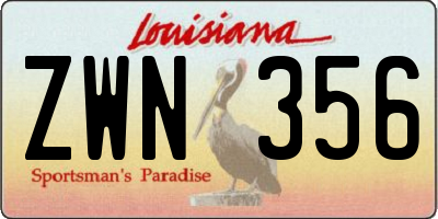 LA license plate ZWN356