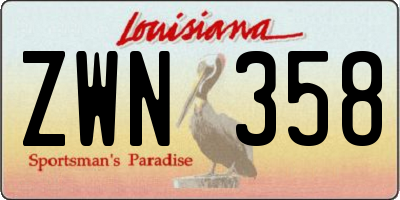 LA license plate ZWN358