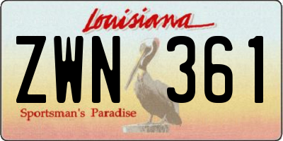 LA license plate ZWN361