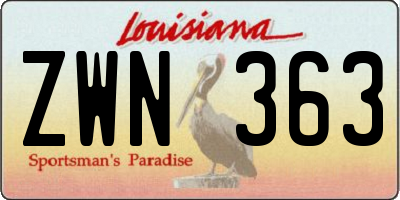 LA license plate ZWN363