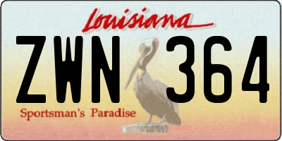 LA license plate ZWN364