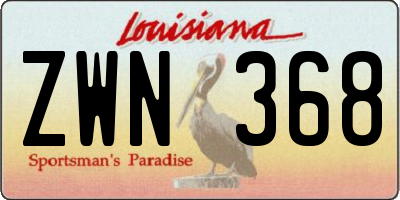 LA license plate ZWN368