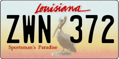 LA license plate ZWN372