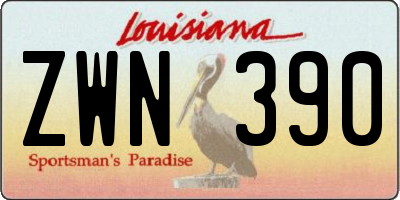 LA license plate ZWN390