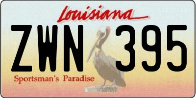 LA license plate ZWN395