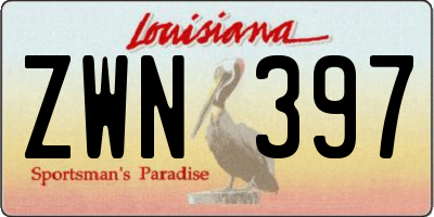 LA license plate ZWN397