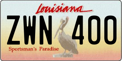 LA license plate ZWN400