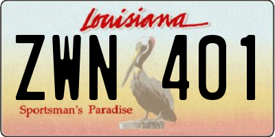 LA license plate ZWN401