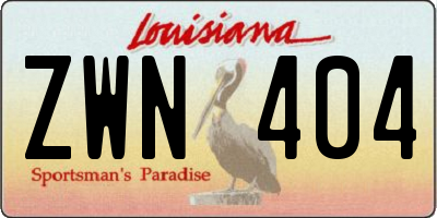 LA license plate ZWN404