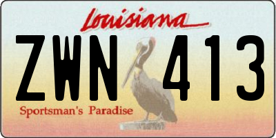 LA license plate ZWN413