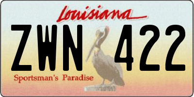 LA license plate ZWN422