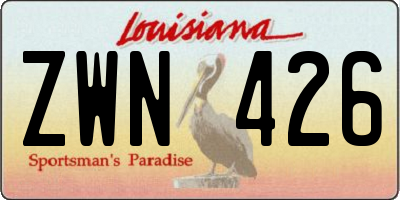 LA license plate ZWN426