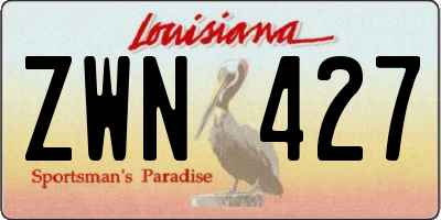 LA license plate ZWN427