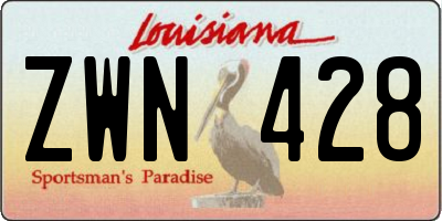 LA license plate ZWN428