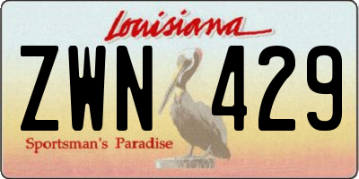 LA license plate ZWN429
