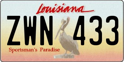 LA license plate ZWN433
