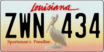LA license plate ZWN434
