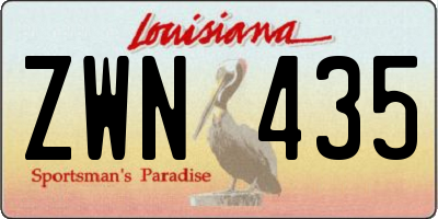 LA license plate ZWN435