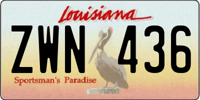 LA license plate ZWN436