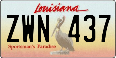 LA license plate ZWN437