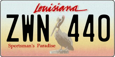 LA license plate ZWN440