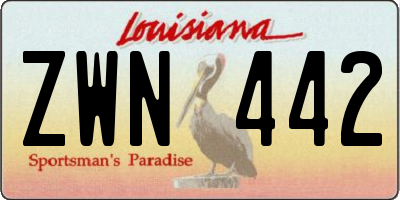 LA license plate ZWN442