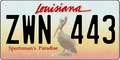 LA license plate ZWN443
