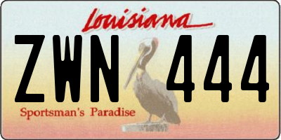 LA license plate ZWN444