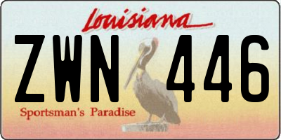 LA license plate ZWN446