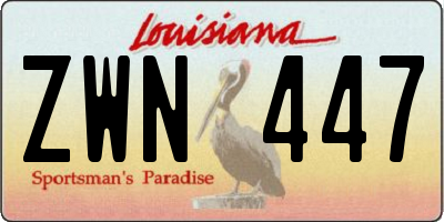 LA license plate ZWN447