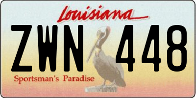 LA license plate ZWN448