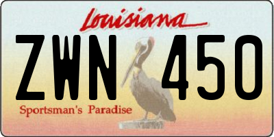 LA license plate ZWN450