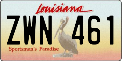 LA license plate ZWN461