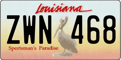 LA license plate ZWN468
