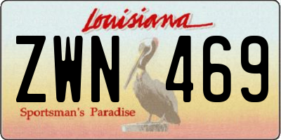 LA license plate ZWN469