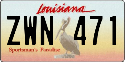LA license plate ZWN471