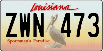 LA license plate ZWN473