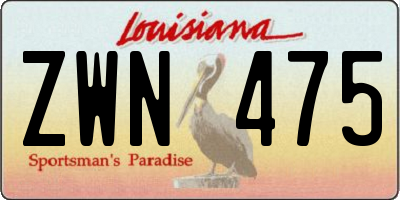 LA license plate ZWN475