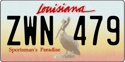 LA license plate ZWN479