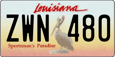 LA license plate ZWN480