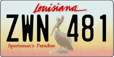 LA license plate ZWN481