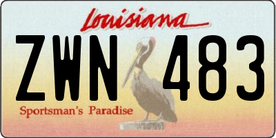 LA license plate ZWN483