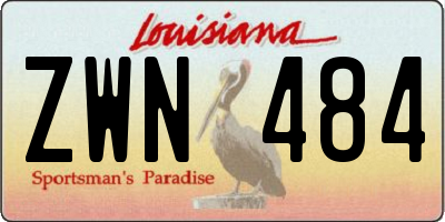 LA license plate ZWN484