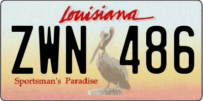 LA license plate ZWN486