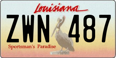 LA license plate ZWN487