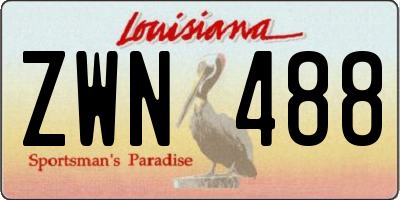 LA license plate ZWN488