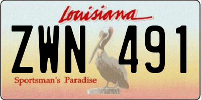LA license plate ZWN491